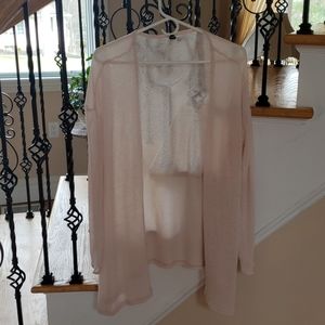 Sheer pink cardigan